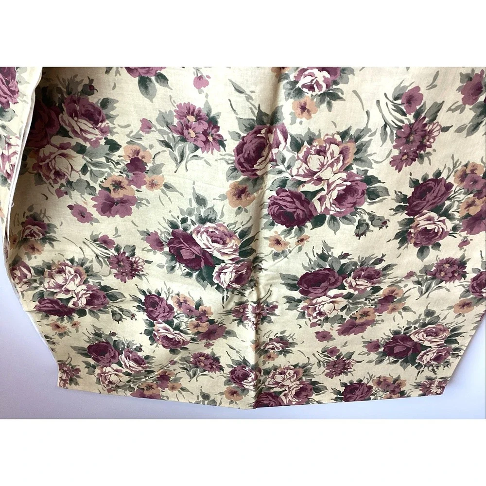 Vtg Cranston Printworks Fabric Roses Floral Cottagecore Romantic Mauve 60